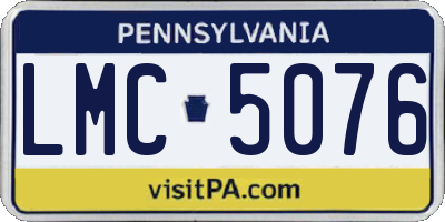 PA license plate LMC5076