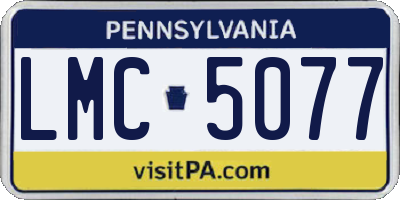 PA license plate LMC5077
