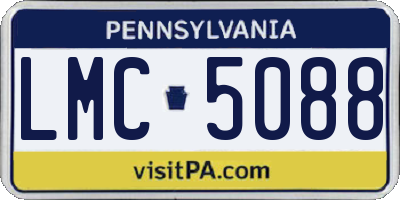 PA license plate LMC5088