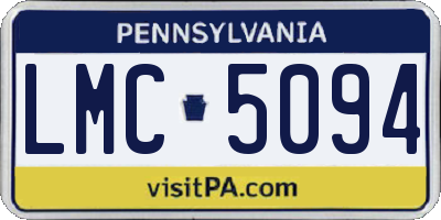 PA license plate LMC5094