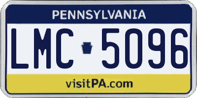 PA license plate LMC5096