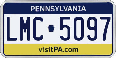 PA license plate LMC5097
