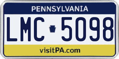 PA license plate LMC5098