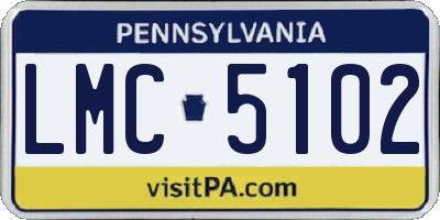PA license plate LMC5102