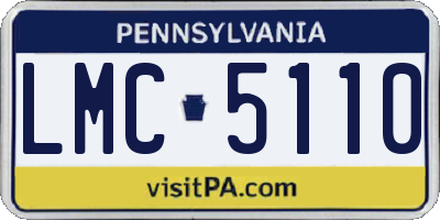 PA license plate LMC5110