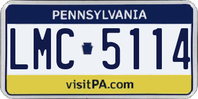 PA license plate LMC5114