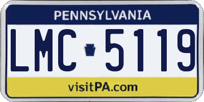 PA license plate LMC5119