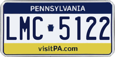 PA license plate LMC5122