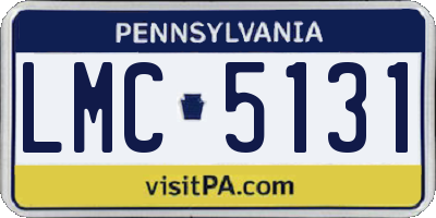 PA license plate LMC5131