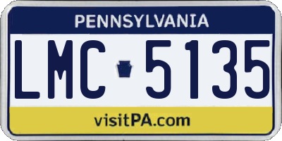 PA license plate LMC5135