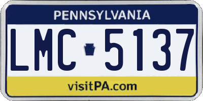 PA license plate LMC5137