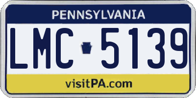 PA license plate LMC5139