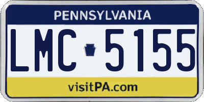 PA license plate LMC5155