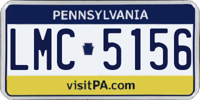 PA license plate LMC5156
