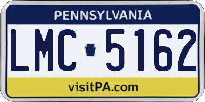 PA license plate LMC5162