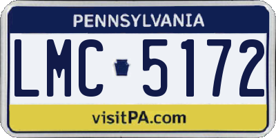 PA license plate LMC5172