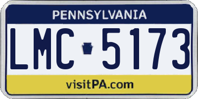 PA license plate LMC5173