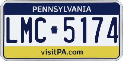 PA license plate LMC5174