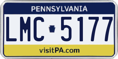 PA license plate LMC5177