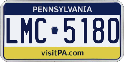 PA license plate LMC5180