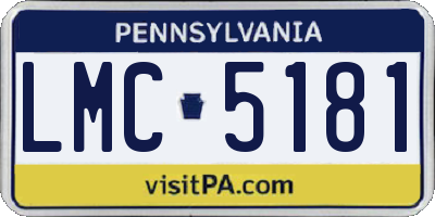 PA license plate LMC5181