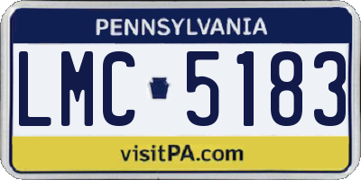 PA license plate LMC5183
