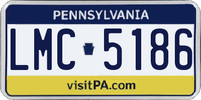 PA license plate LMC5186