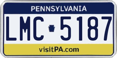 PA license plate LMC5187