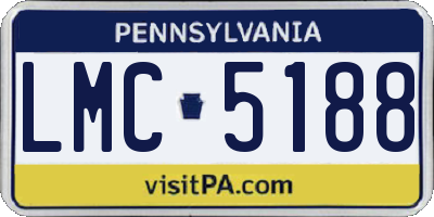 PA license plate LMC5188