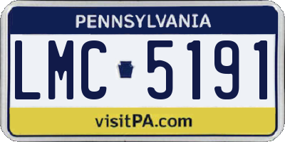 PA license plate LMC5191