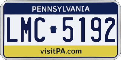 PA license plate LMC5192