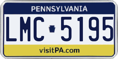 PA license plate LMC5195