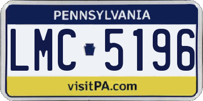 PA license plate LMC5196