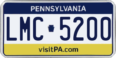 PA license plate LMC5200