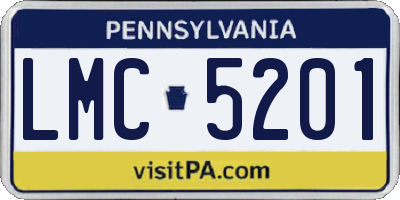 PA license plate LMC5201