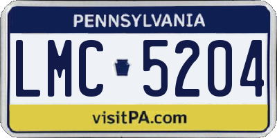 PA license plate LMC5204