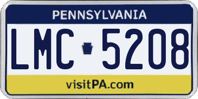 PA license plate LMC5208