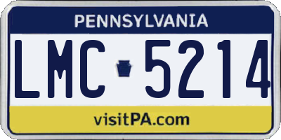 PA license plate LMC5214