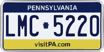 PA license plate LMC5220
