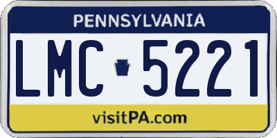 PA license plate LMC5221