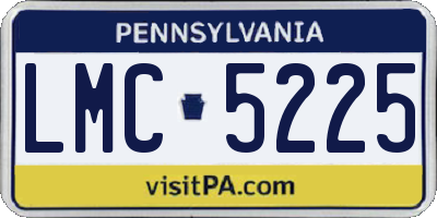 PA license plate LMC5225