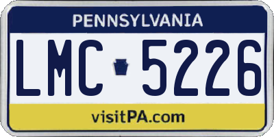 PA license plate LMC5226