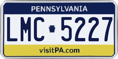 PA license plate LMC5227