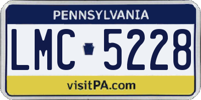 PA license plate LMC5228