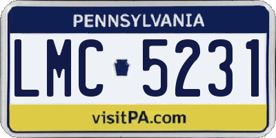 PA license plate LMC5231