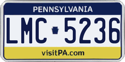 PA license plate LMC5236