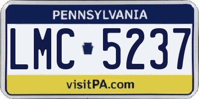 PA license plate LMC5237