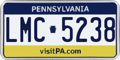 PA license plate LMC5238