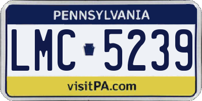 PA license plate LMC5239