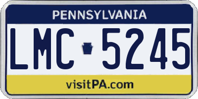 PA license plate LMC5245